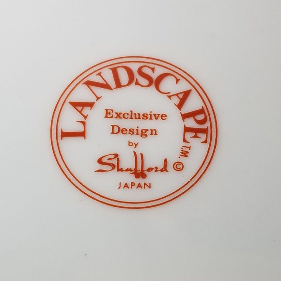 Red & White Octagonal Plate Farmer on Buffalo Signed Art Shafford by Landscape - Picture 7 of 7